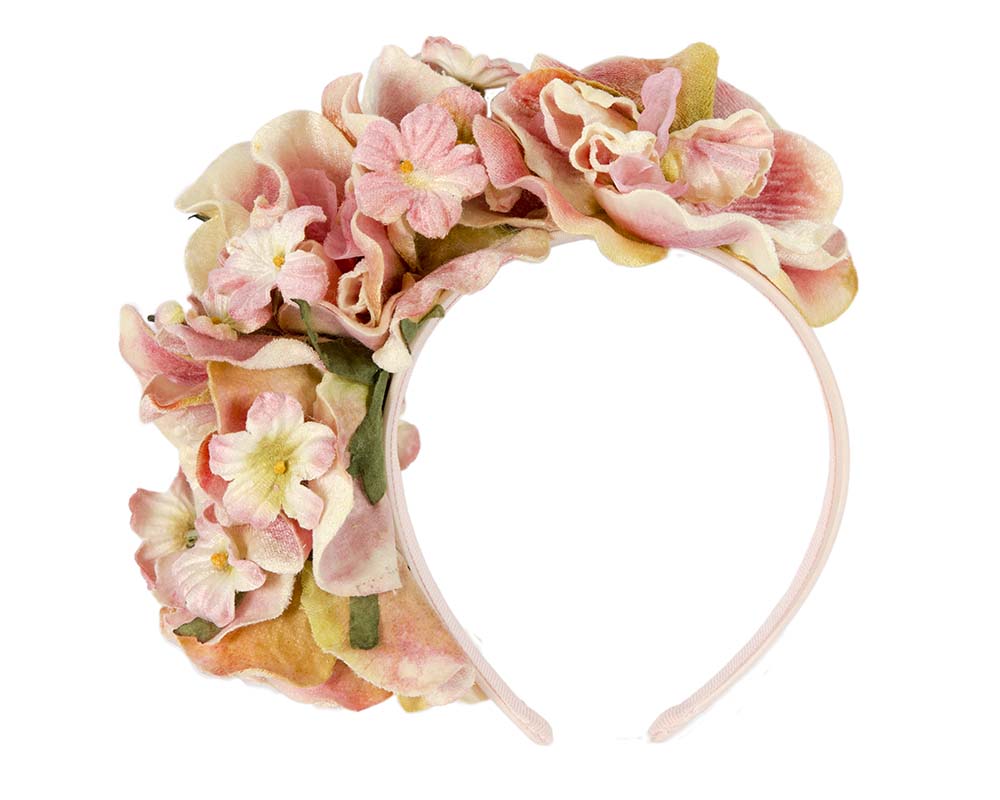 Pink flower headband fascinator by Max Alexander-1