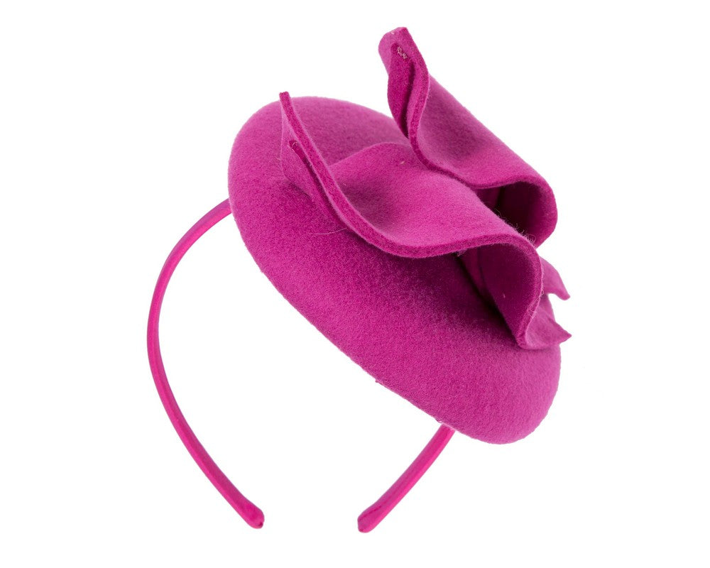 Fuchsia felt fascinator by Max Alexander-5