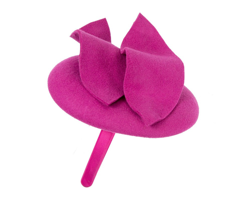 Fuchsia felt fascinator by Max Alexander-3