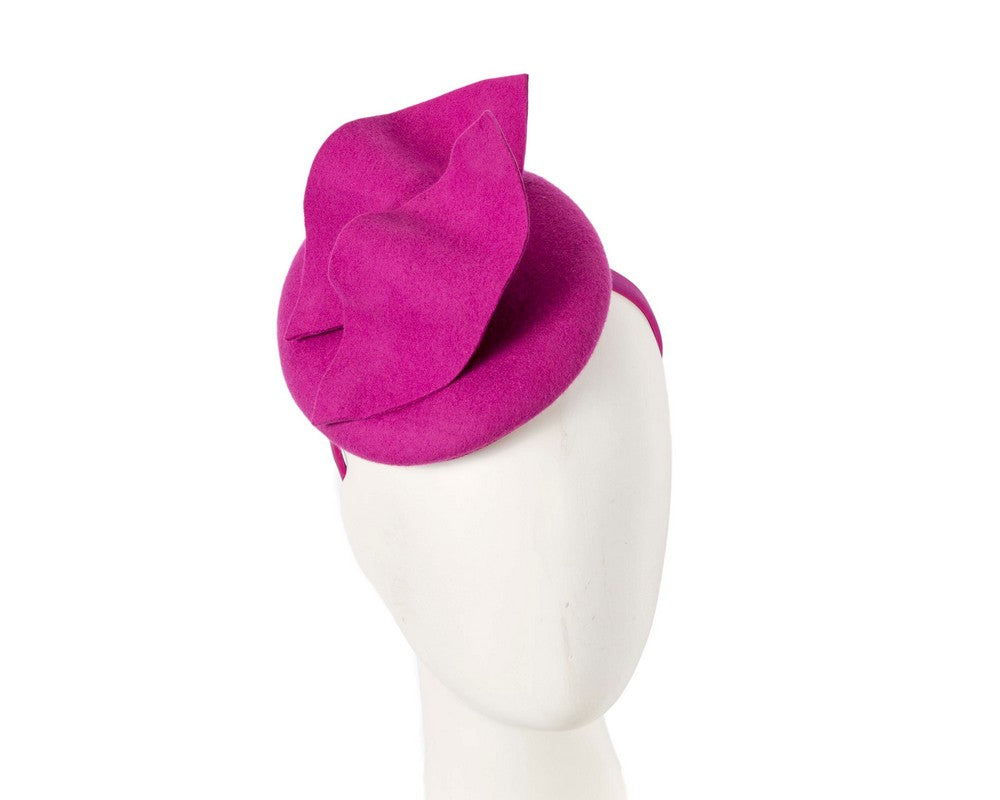 Fuchsia felt fascinator by Max Alexander-0