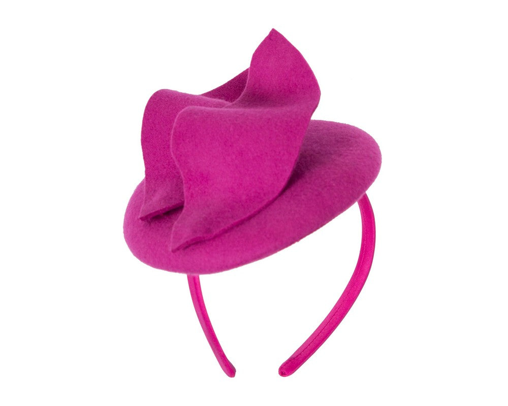 Fuchsia felt fascinator by Max Alexander-1