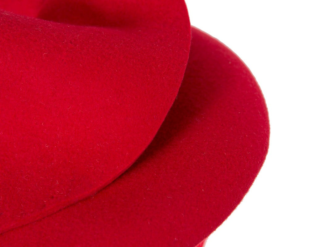 Red felt fascinator by Max Alexander-4