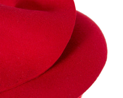 Red felt fascinator by Max Alexander-4