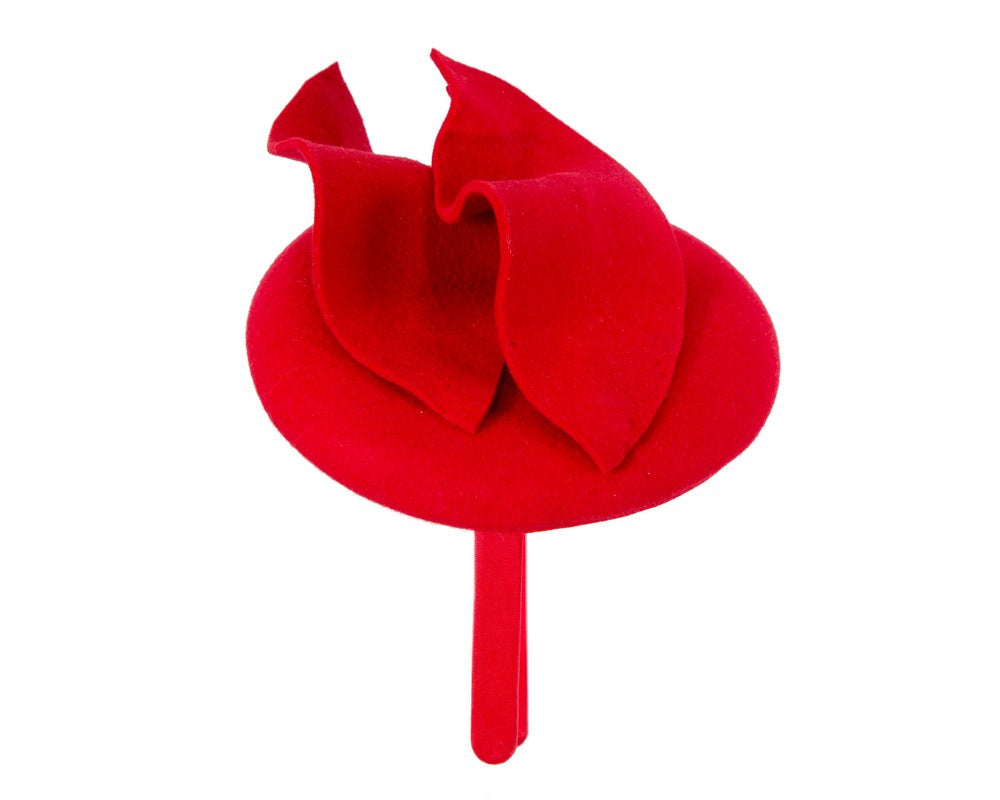 Red felt fascinator by Max Alexander-3