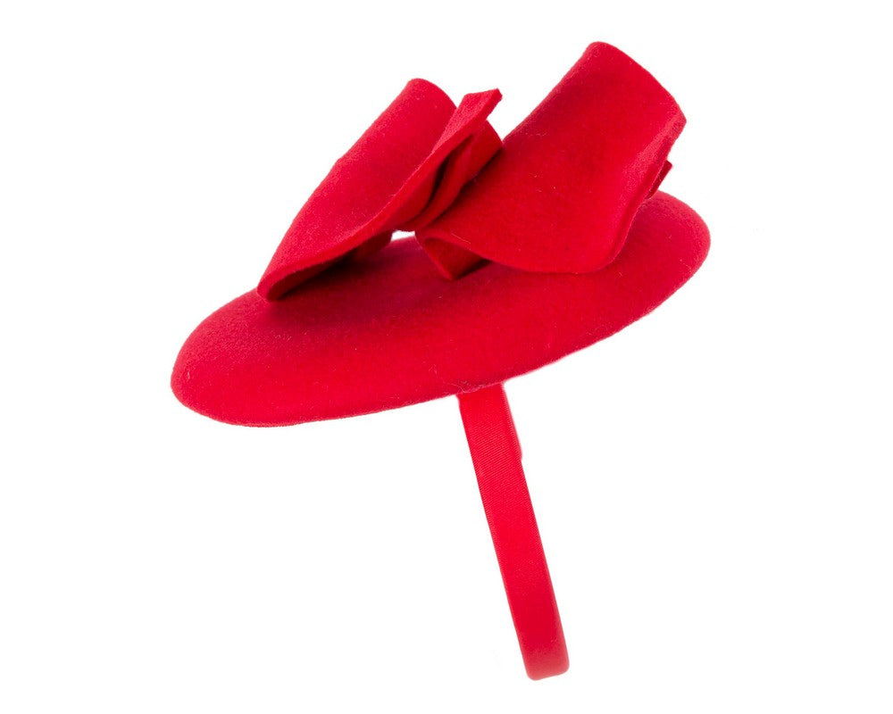 Red felt fascinator by Max Alexander-2