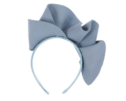 Light blue felt winter racing fascinator by Max Alexander-3