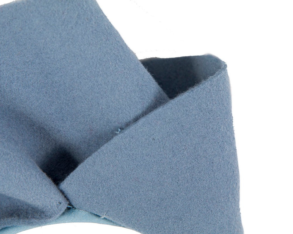 Light blue felt winter racing fascinator by Max Alexander-2