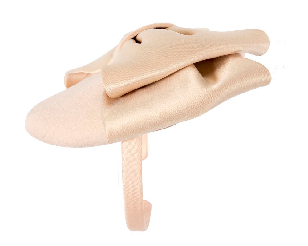 Nude winter pillbox fascinator with bow-2