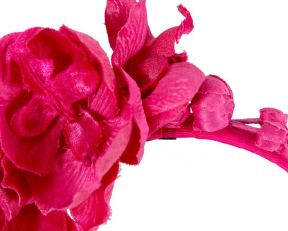 Fuchsia orchid flower headband fascinator-2