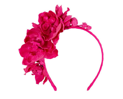 Fuchsia orchid flower headband fascinator-1