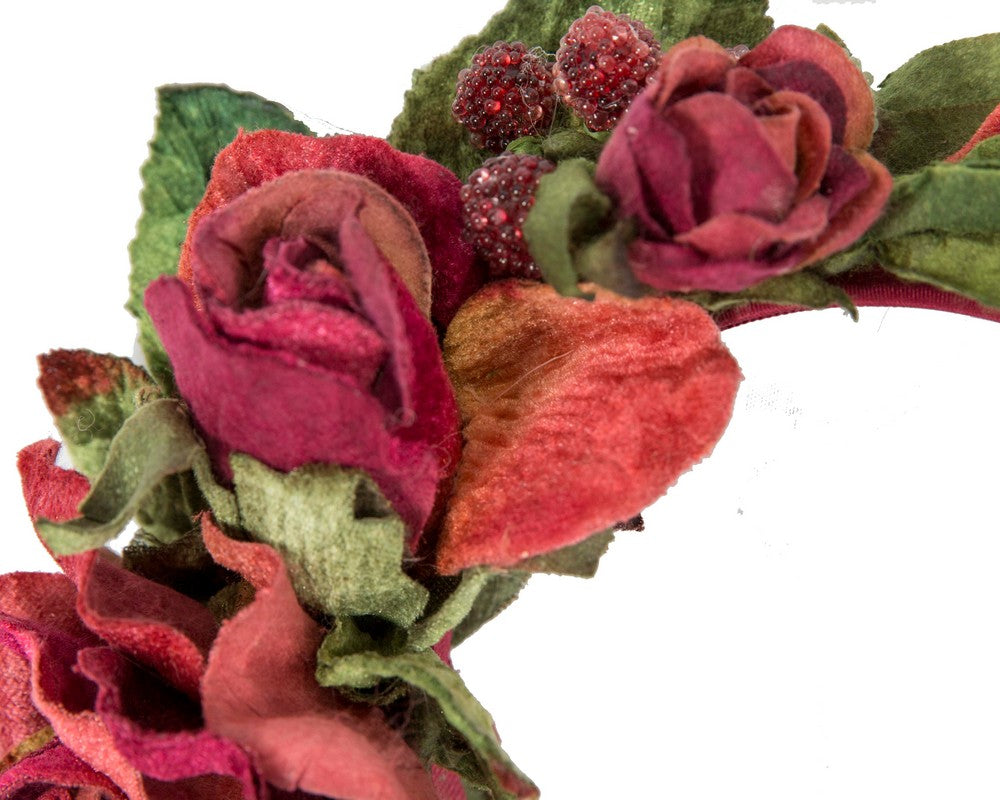 Burgundy vintage flower fascinator headband by Max Alexander