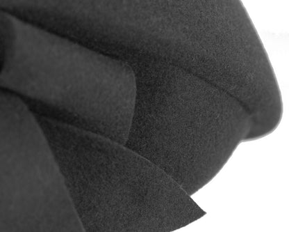 Black felt beret hat by Max Alexander-4