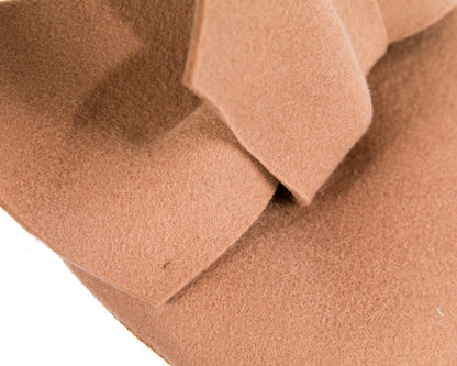 Beige felt winter racing pillbox fascinator-4