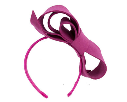 Fuchsia felt bow fascinator by Max Alexander-3