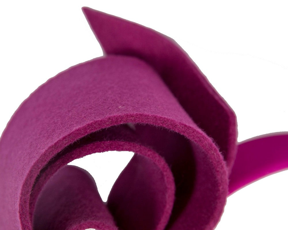 Fuchsia felt bow fascinator by Max Alexander-2