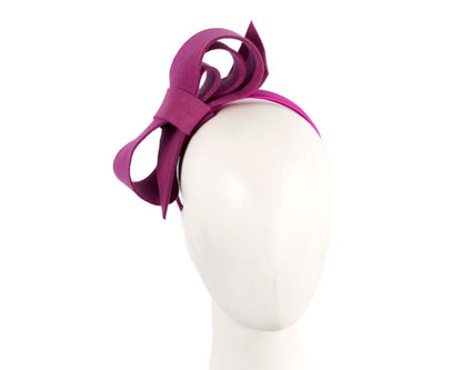 Fuchsia felt bow fascinator by Max Alexander-0
