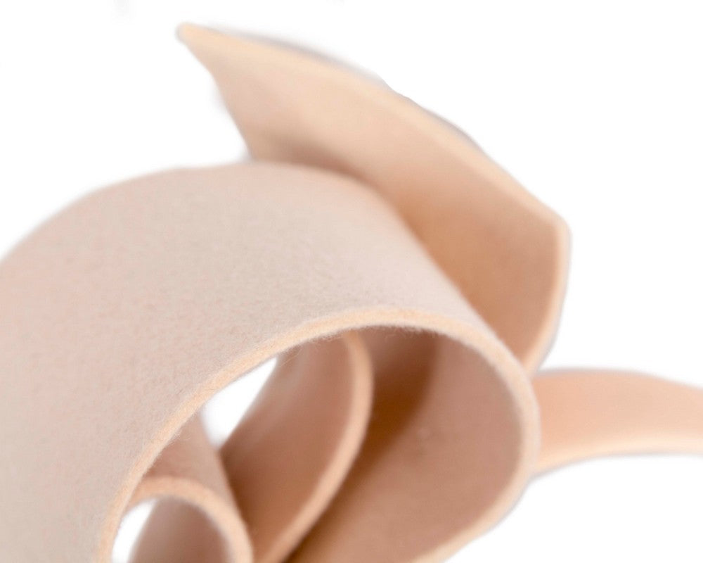 Nude felt bow fascinator by Max Alexander