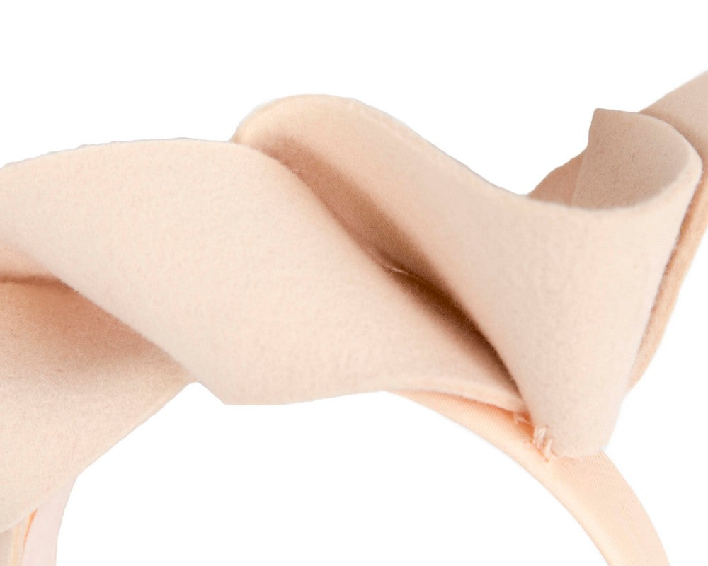Twisted nude felt winter racing fascinator by Max Alexander-2