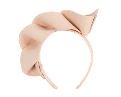Twisted nude felt winter racing fascinator by Max Alexander-1