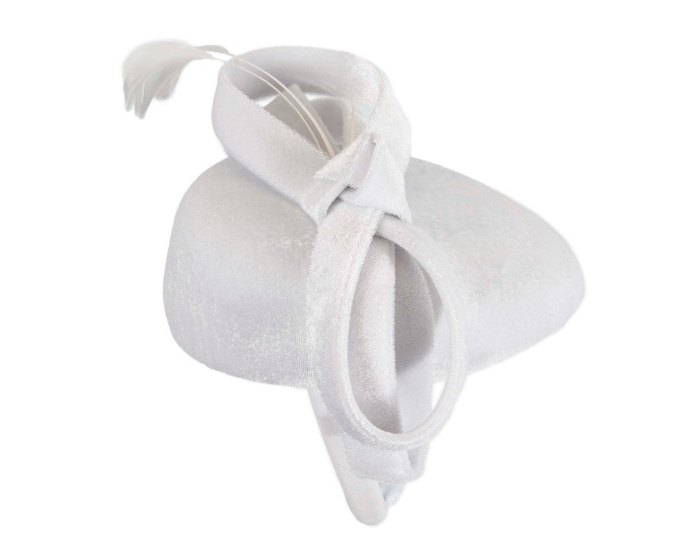 White velvet pillbox winter fascinator-3