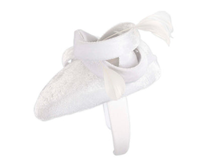 White velvet pillbox winter fascinator-2