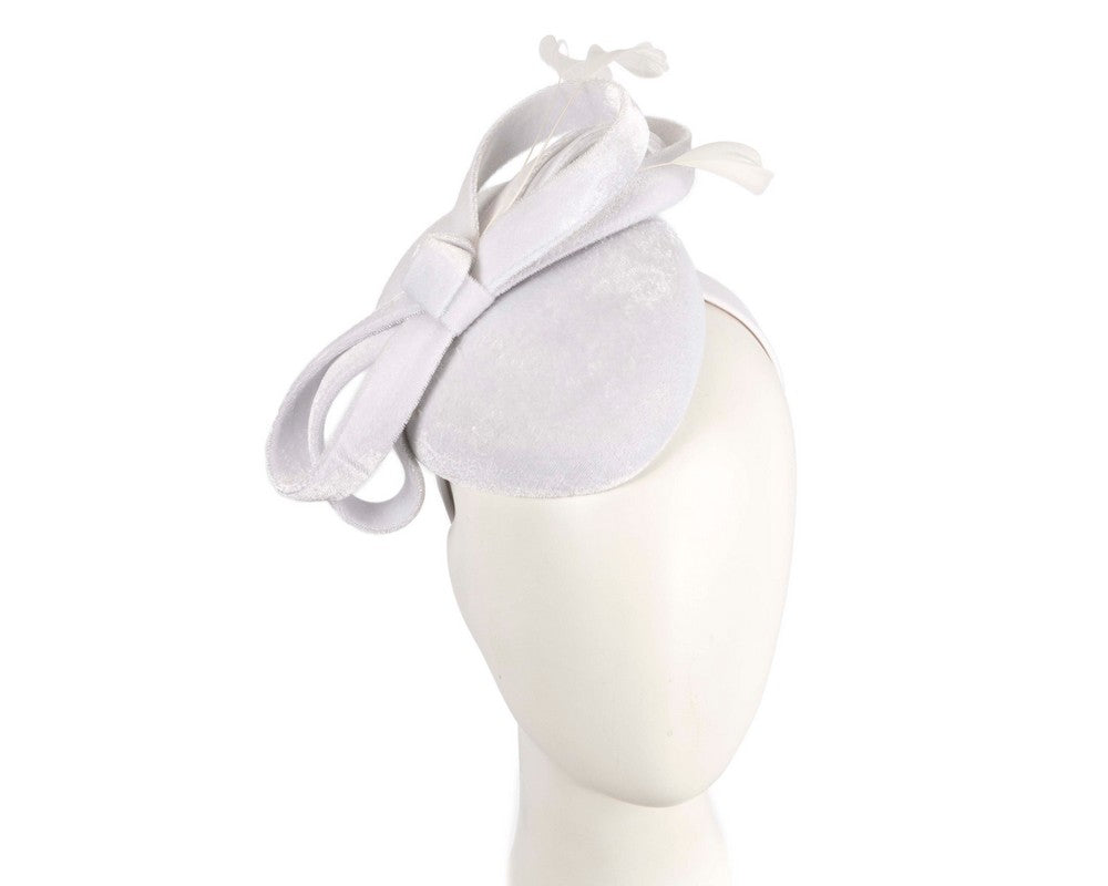 White velvet pillbox winter fascinator-0