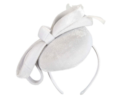 White velvet pillbox winter fascinator-1