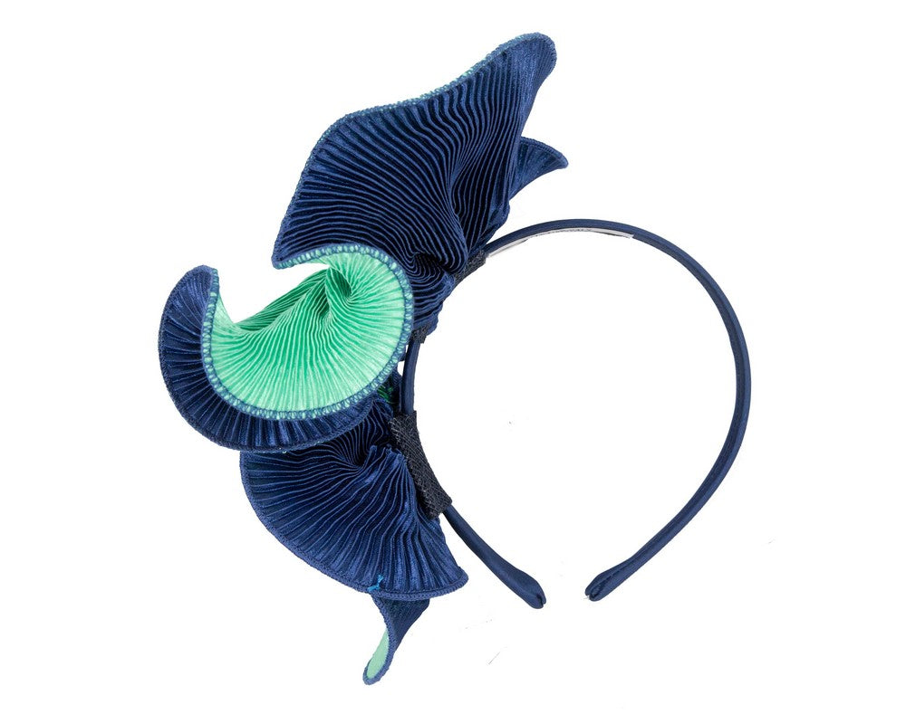 Green & blue racing fascinator by Max Alexander