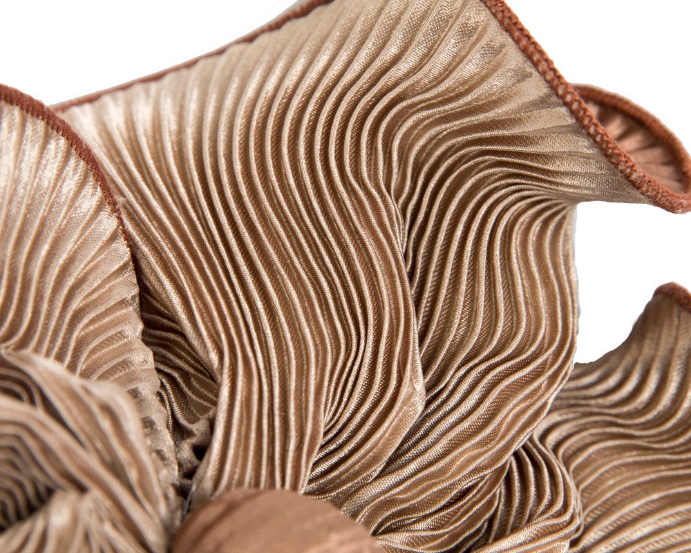 Nude & coffee racing fascinator by Max Alexander-2