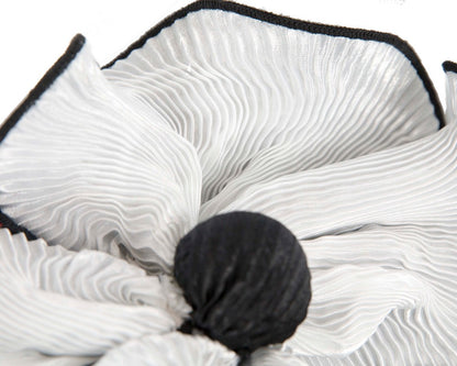 White & black racing fascinator by Max Alexander-2