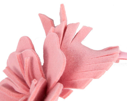 Pink felt flower winter fascinator by Max Alexander-2