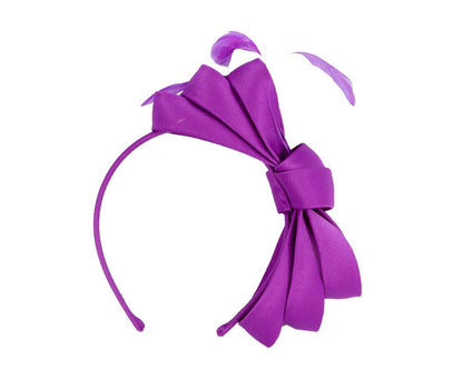 Purple bow racing fascinator by Max Alexander-3