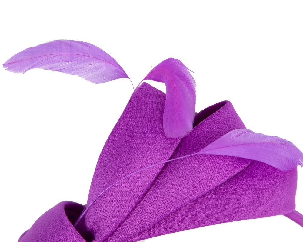 Purple bow racing fascinator by Max Alexander-2