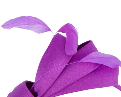 Purple bow racing fascinator by Max Alexander-2