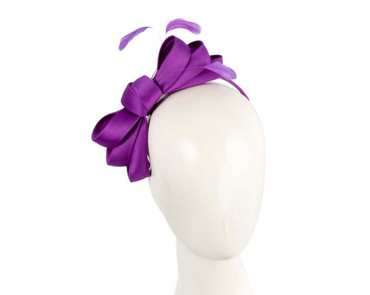 Purple bow racing fascinator by Max Alexander-0