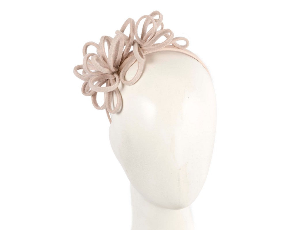 Sand felt winter fascinator by Max Alexander