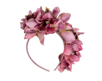 Hand made exclusive dusty pink fascinator headband-3