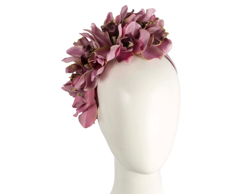 Hand made exclusive dusty pink fascinator headband-0