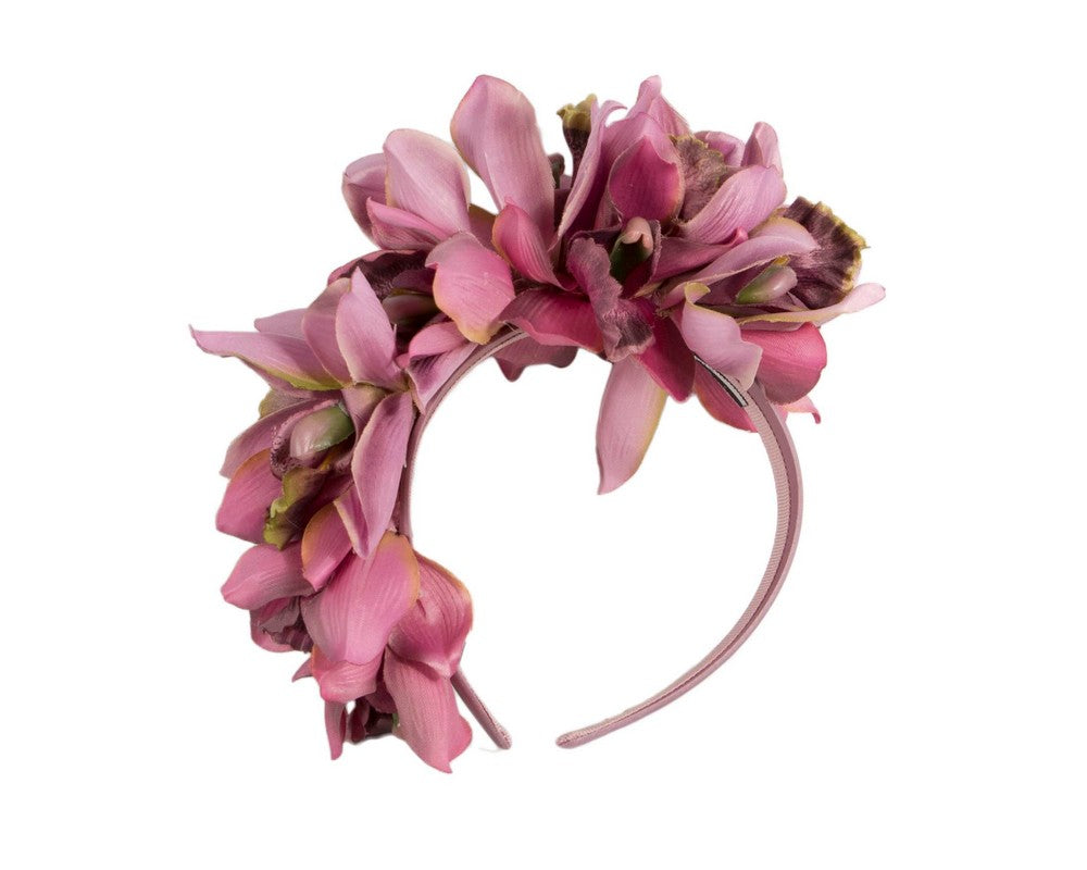 Hand made exclusive dusty pink fascinator headband-1