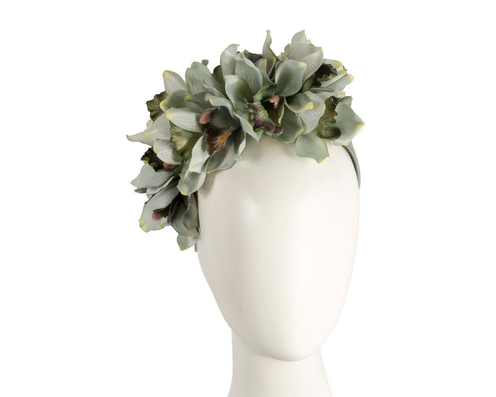 Hand made exclusive green fascinator headband-0