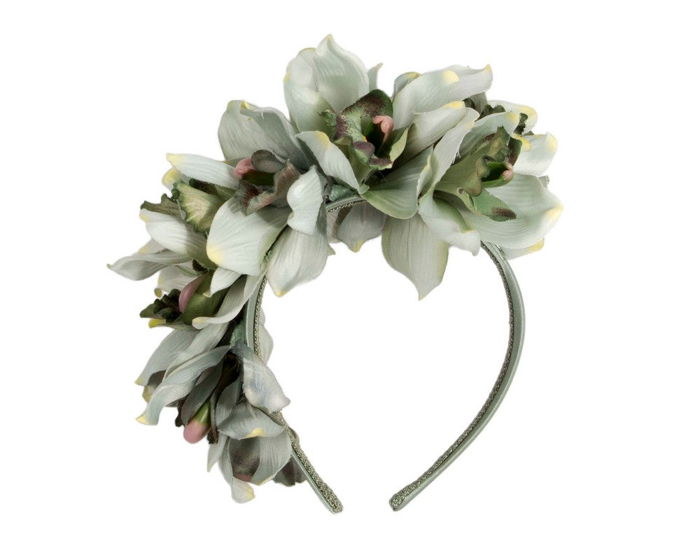 Hand made exclusive green fascinator headband-1