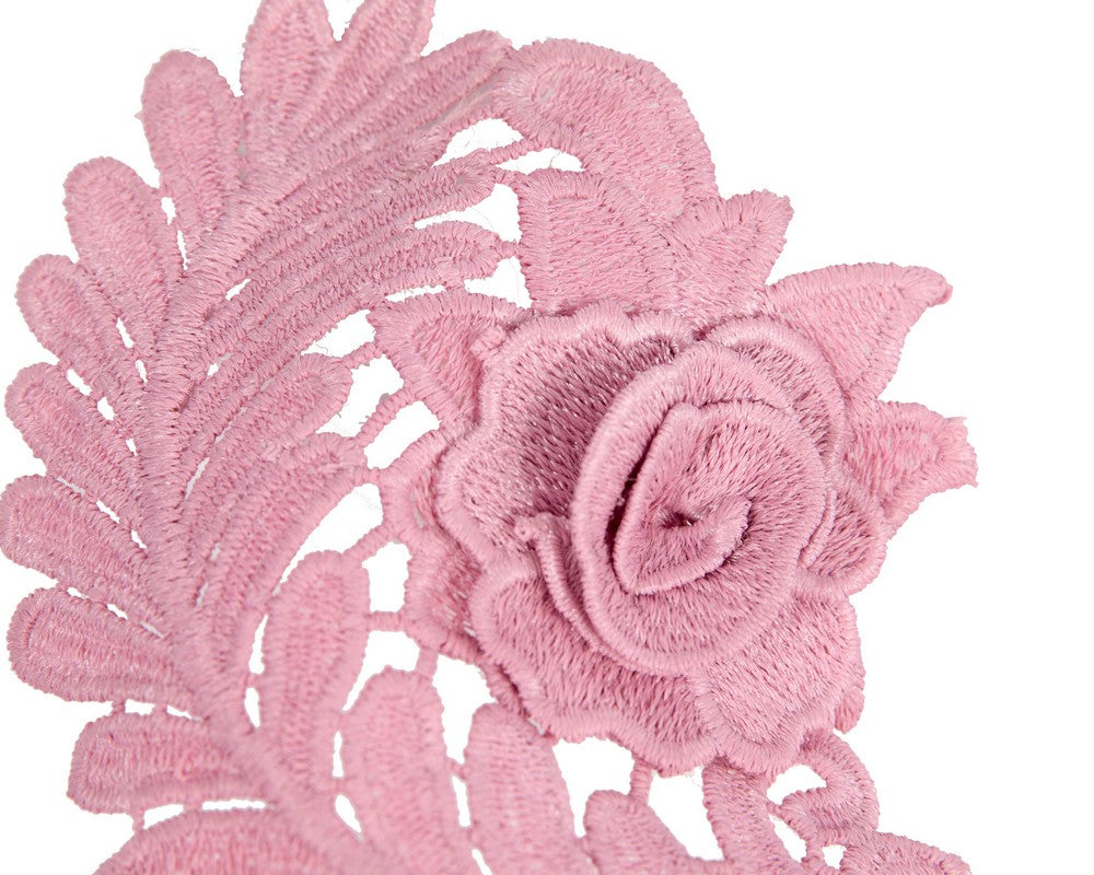 Elegant Dusty Pink Lace Fascinator by Max Alexander-2