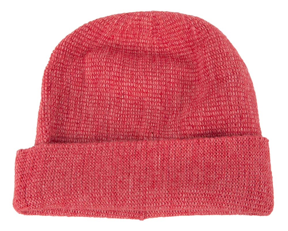 European made woven coral beanie-2