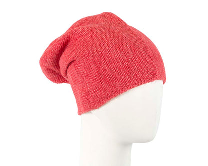 European made woven coral beanie-0