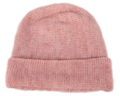 European made woven dusty pink beanie-2