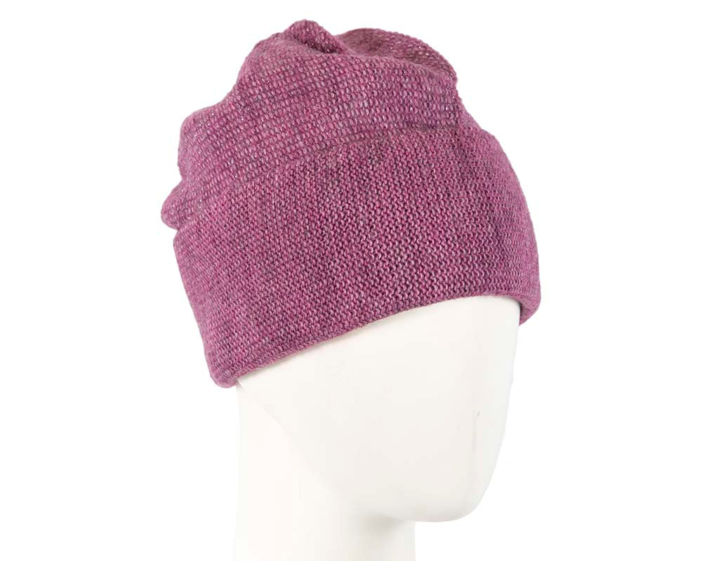 European made woven purple beanie-1