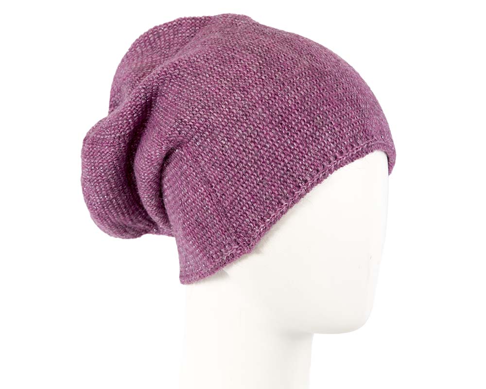 European made woven purple beanie-0
