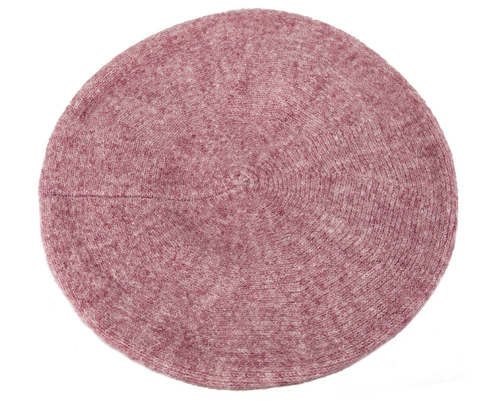 European made woven dusty pink beret
