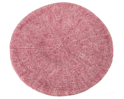 European made woven dusty pink beret
