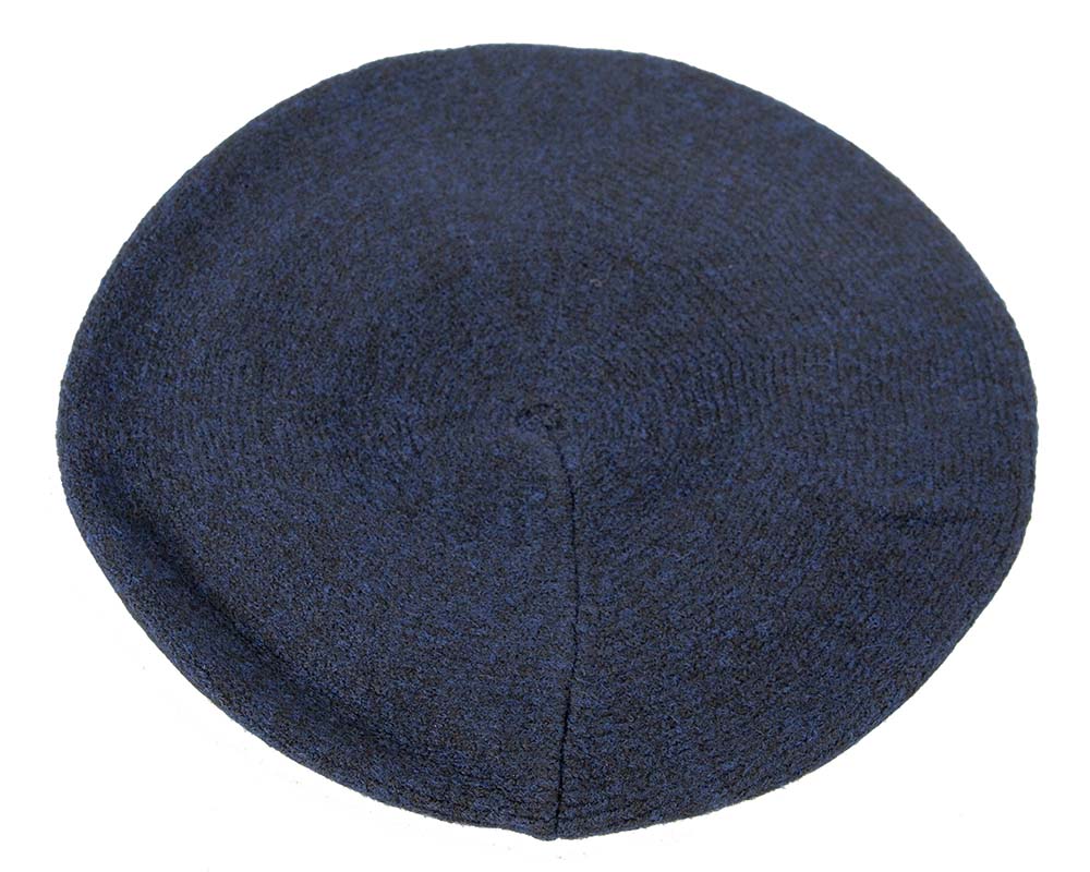 European made woven navy beret-1